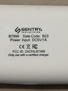 Sentry Industries BT999 Portable Charger Power Bank - White (Case Only)